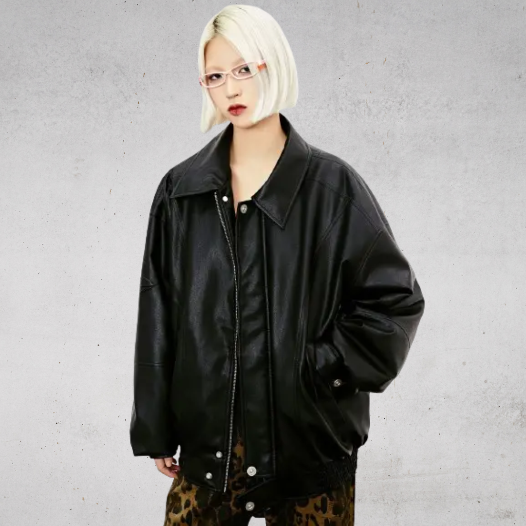 FAUX LEATHER RIDERS JACKET-フェイクレザーライダースジャケット