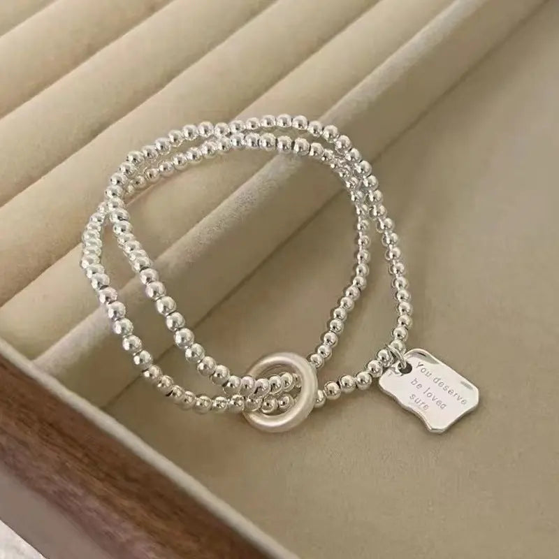 DOUBLE CHAIN SILVER BRACELET Mira Gemini