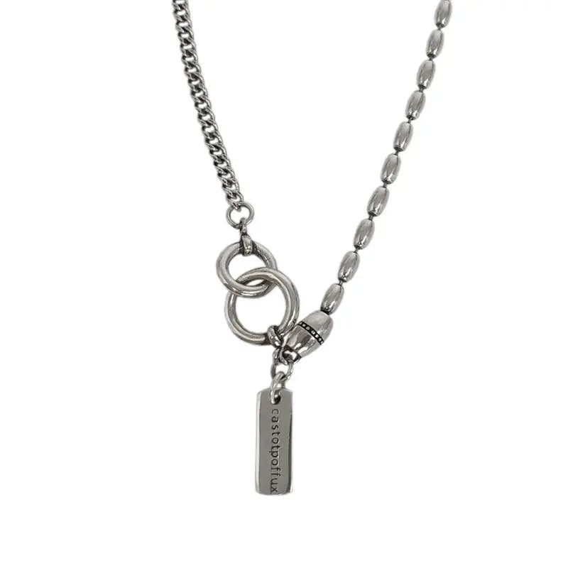 RETRO BEADS SILVER NECKLACE Mira Gemini