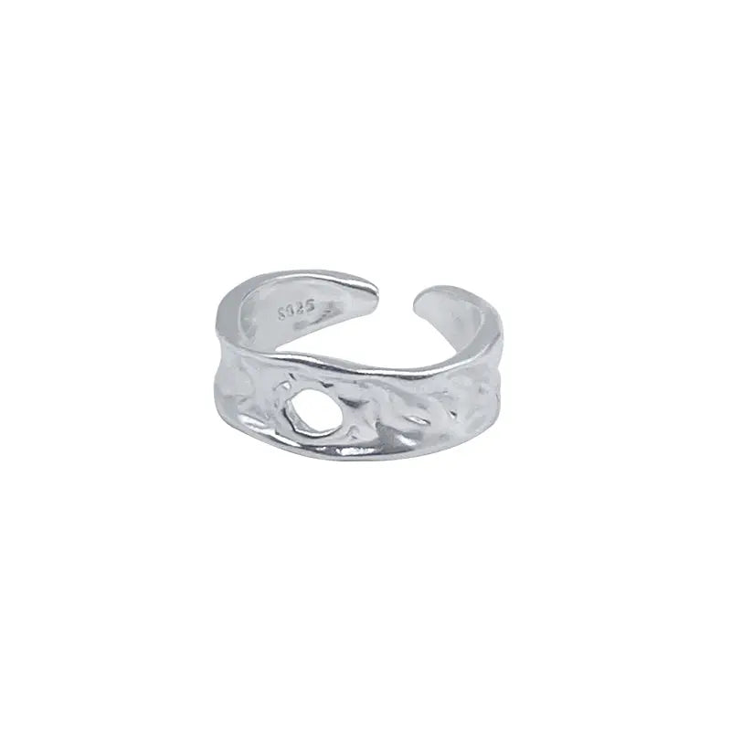 RAW TEXTURE SILVER RING Mira Gemini