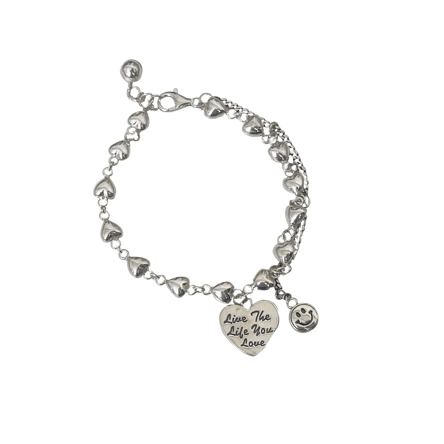 HEART CHARM SILVER BRACELET Mira Gemini