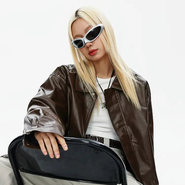 OVERSIZED FAUX LEATHER JACKET - オーバーサイズフェイクレザージャケット Mira Gemini