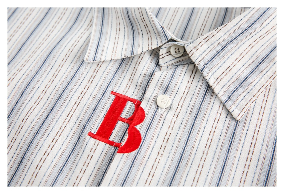 EMBROIDERED STRIPE SHIRT(エンブロイダードストライプシャツ)