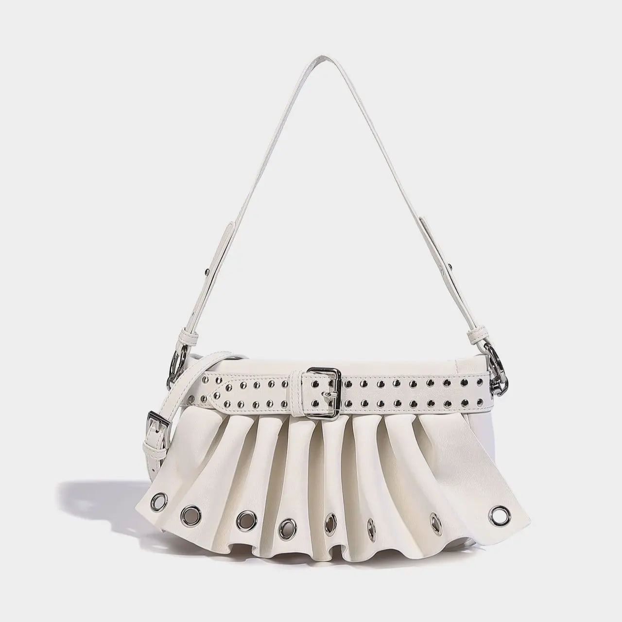 RIVET PLEATED STREET BAG - リベットプリーツ ストリート バッグ Mira Gemini