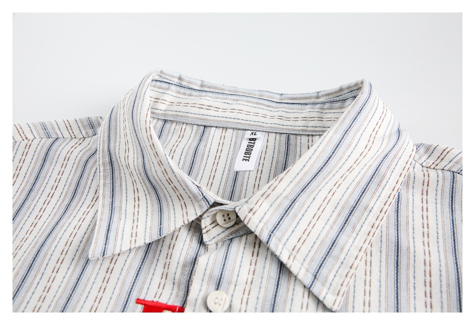 EMBROIDERED STRIPE SHIRT(エンブロイダードストライプシャツ)