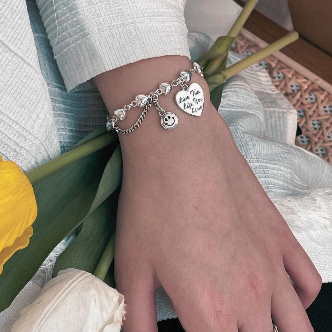 HEART CHARM SILVER BRACELET-Silver925 ブレスレット