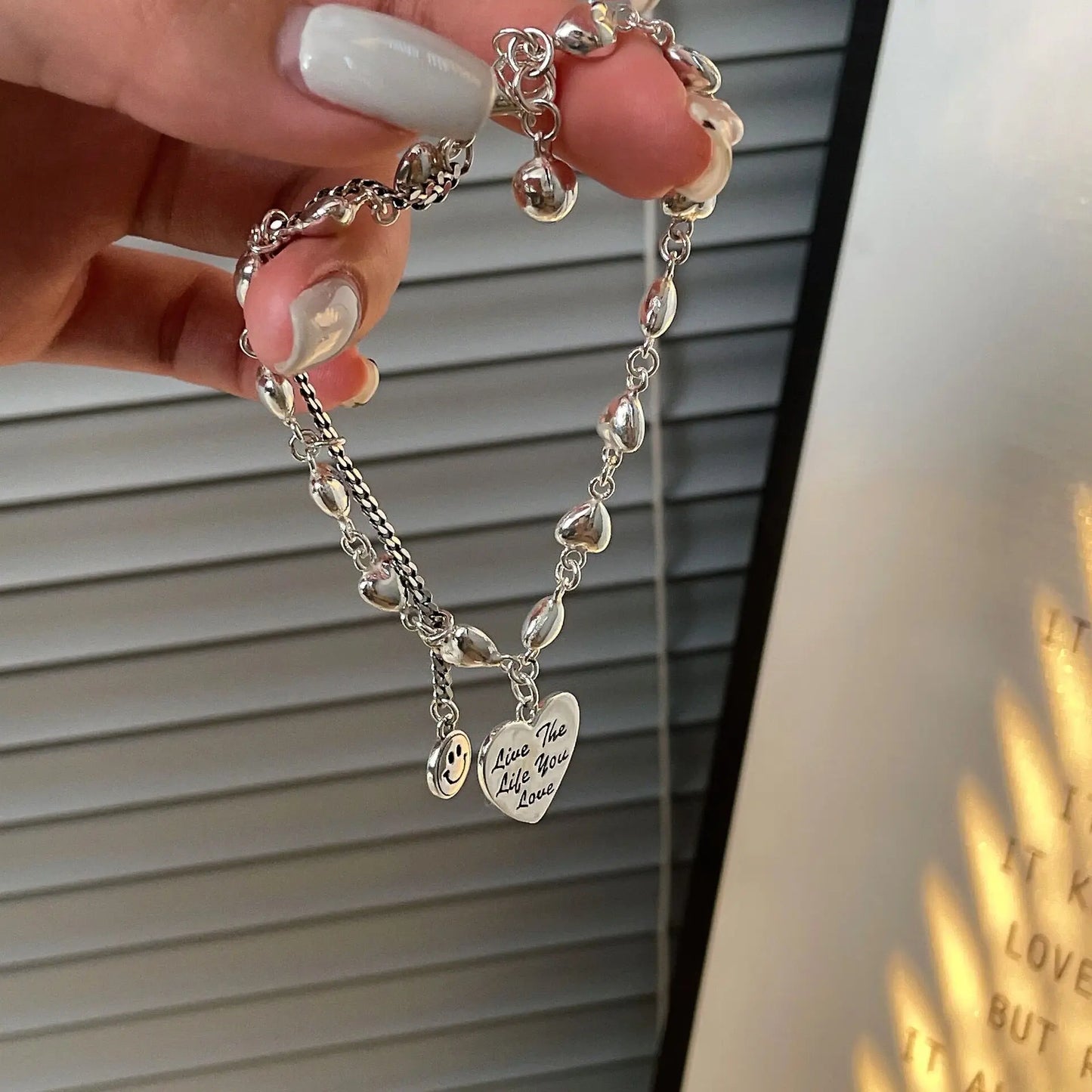 HEART CHARM SILVER BRACELET Mira Gemini