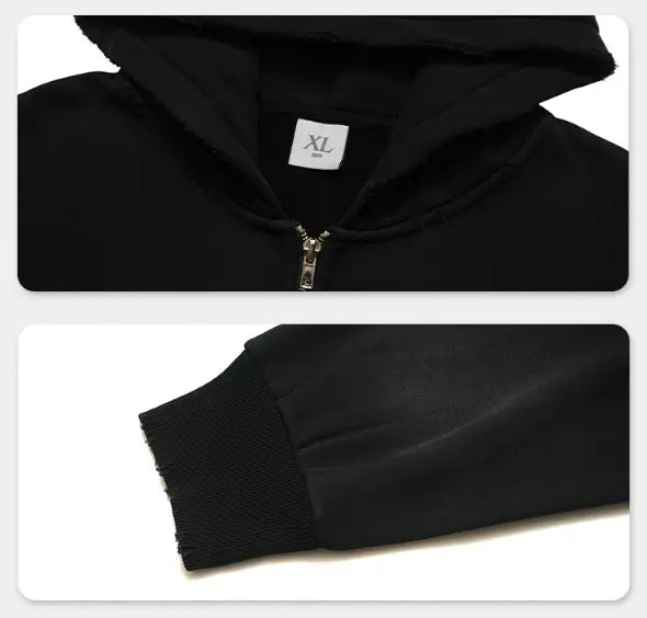 LAWFOO WASHED BLACK ZIP-UP HOODIE-ウォッシュドブラック ジップアップ フーディー Mira Gemini