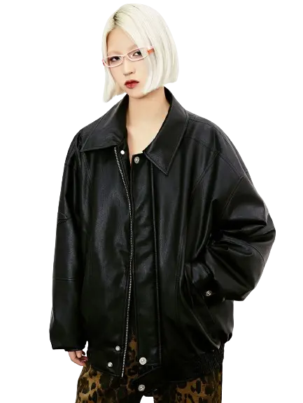 FAUX LEATHER RIDERS JACKET-フェイクレザーライダースジャケット Mira Gemini