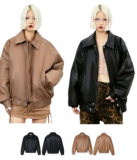 FAUX LEATHER RIDERS JACKET-フェイクレザーライダースジャケット Mira Gemini