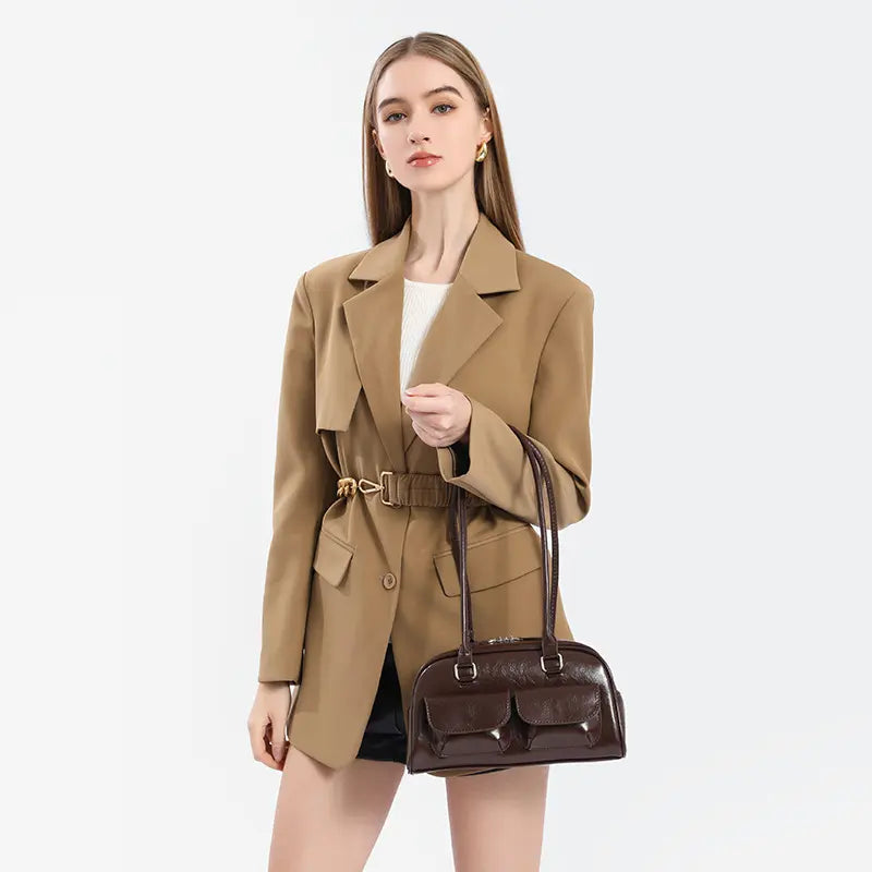 VINTAGE PU SHOULDER BAG - ヴィンテージライクPUショルダーバッグ Mira Gemini
