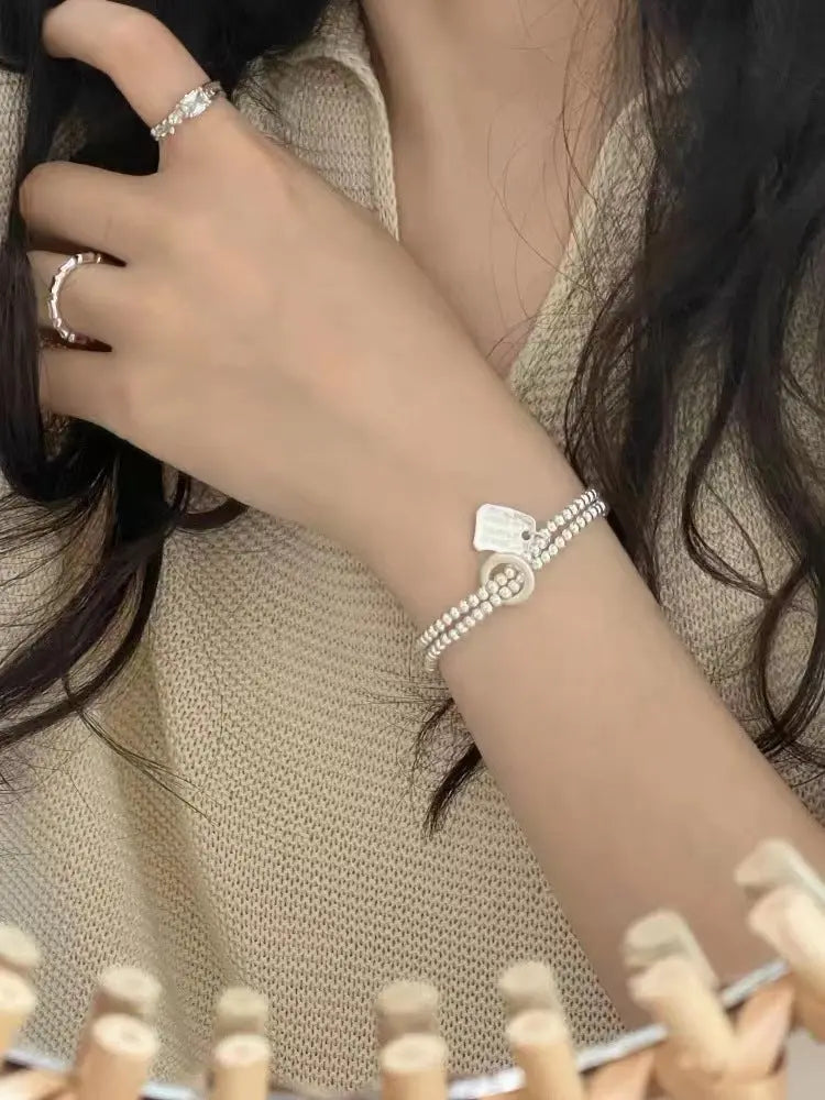 DOUBLE CHAIN SILVER BRACELET Mira Gemini