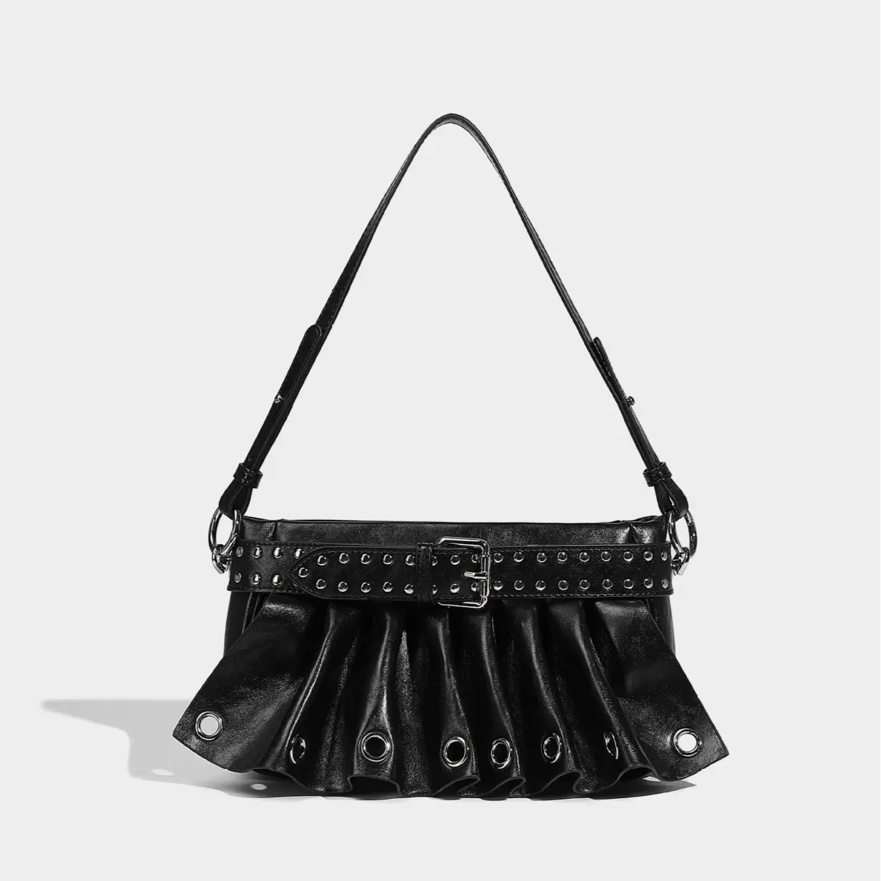 RIVET PLEATED STREET BAG - リベットプリーツ ストリート バッグ Mira Gemini