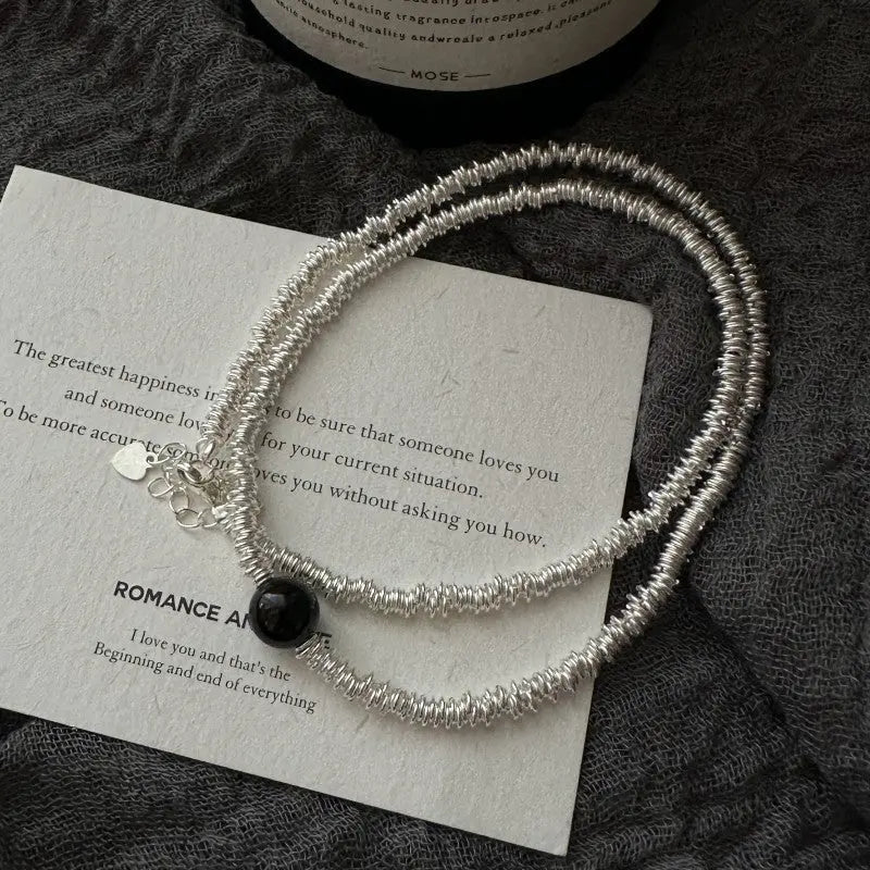 DUAL CHAIN SILVER NECKLACE Mira Gemini