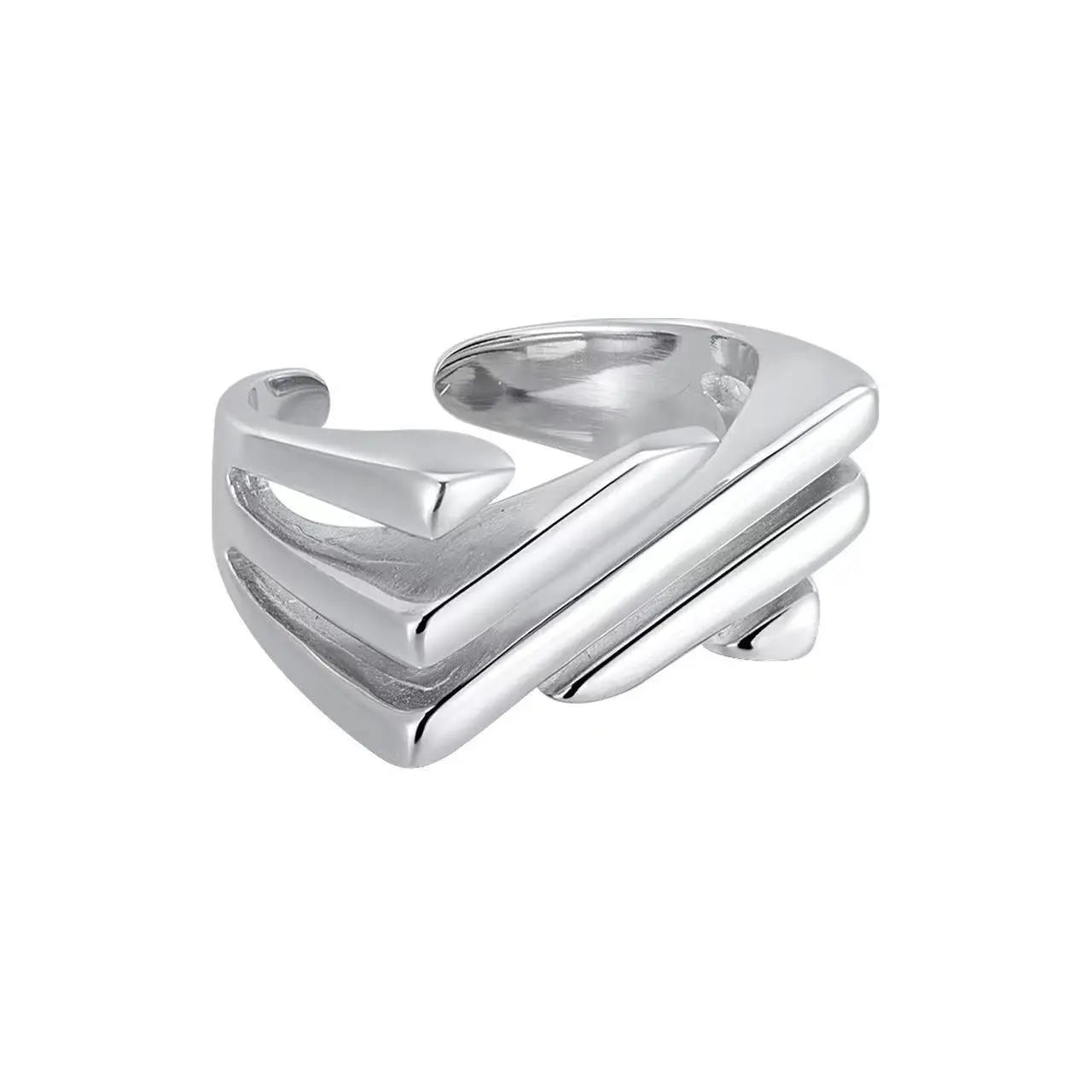 TWILL SQUARE SILVER RING Mira Gemini