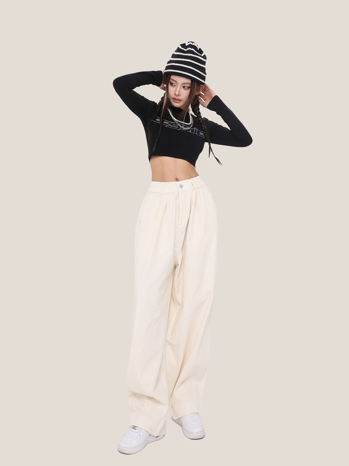HIGH WAIST WIDE LEG PANTS(ハイウエストワイドレッグパンツ) Mira Gemini