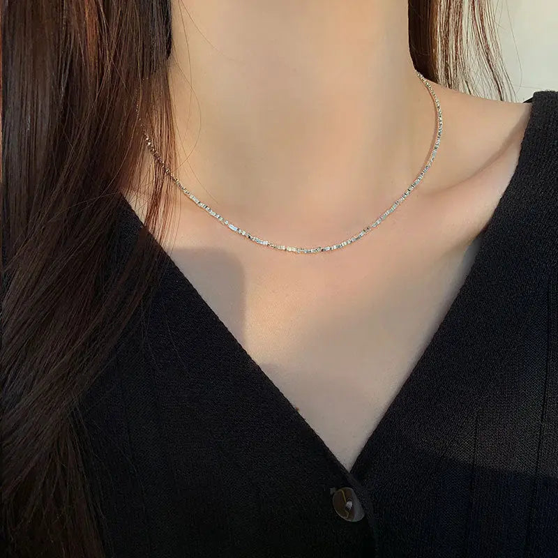 MINIMAL SILVER CHAIN NECKLACE Mira Gemini