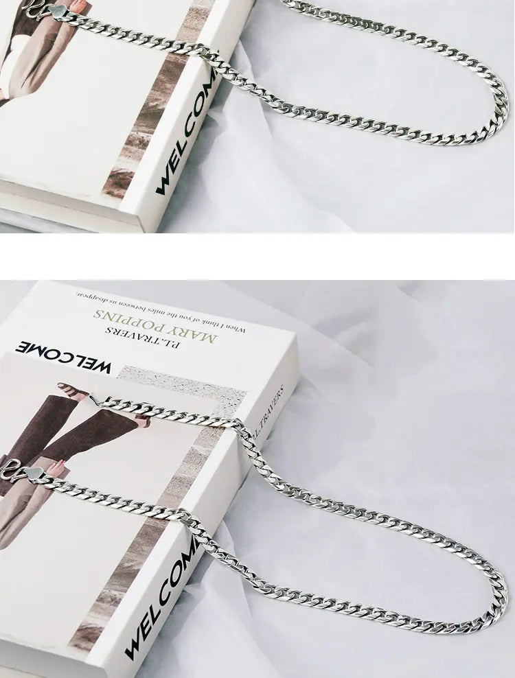 SIMPLE HEAVY CURB CHAIN NECKLACE - ヘビーカーブチェーン Silver925 ネックレス Mira Gemini