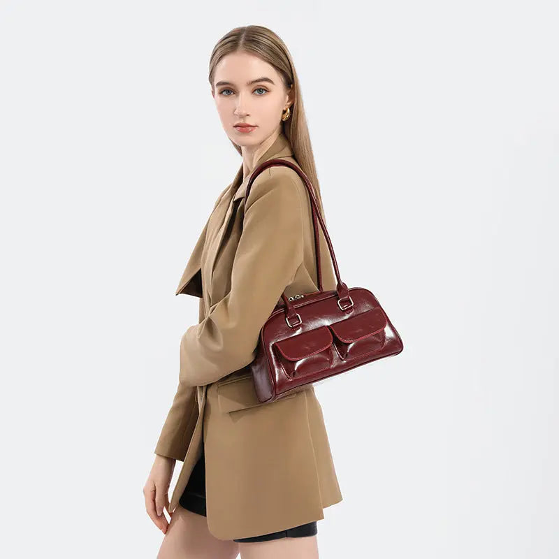 VINTAGE PU SHOULDER BAG - ヴィンテージライクPUショルダーバッグ Mira Gemini