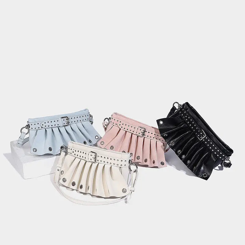 RIVET PLEATED STREET BAG - リベットプリーツ ストリート バッグ Mira Gemini