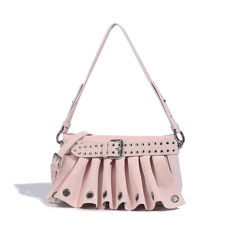 RIVET PLEATED STREET BAG - リベットプリーツ ストリート バッグ Mira Gemini