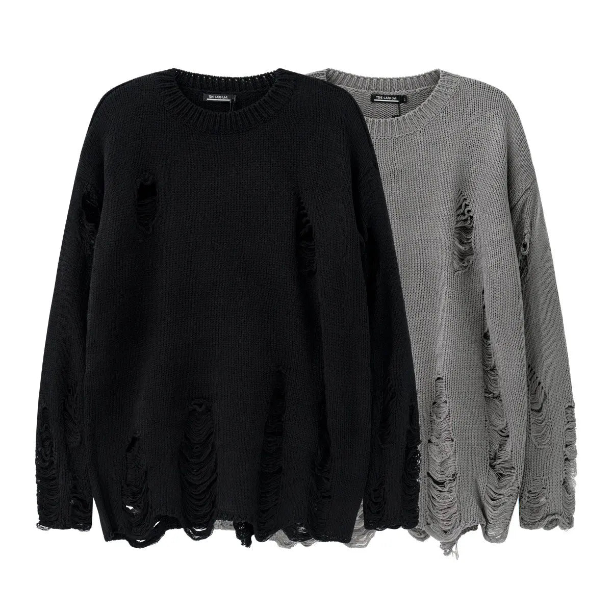 DISTRESSED OVERSIZED JACQUARD KNIT SWEATER-ディストレスト オーバーサイズ ジャカード ニットセーター Mira Gemini