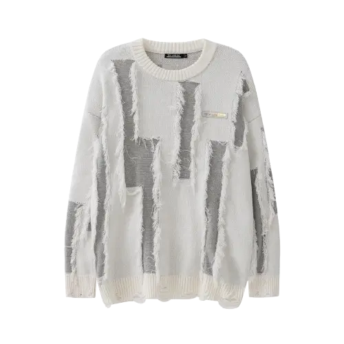FRINGE COLOR-BLOCK KNIT-フリンジカラーブロックニット Mira Gemini