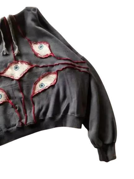 EYE GRAPHIC CROPPED HOODIE-アイグラフィック クロップドフーディー Mira Gemini