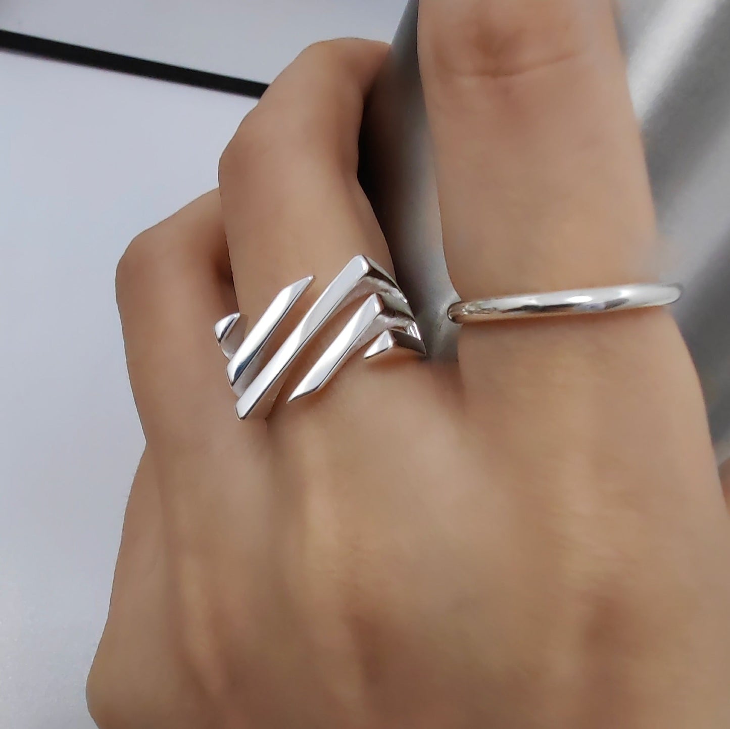 TWILL SQUARE SILVER925 RING-ツイル スクエア シルバー925 リング Mira Gemini