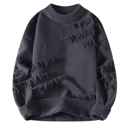 FRINGE DESIGN CREWNECK SWEATER-フリンジデザイン クルーネックセーター Mira Gemini