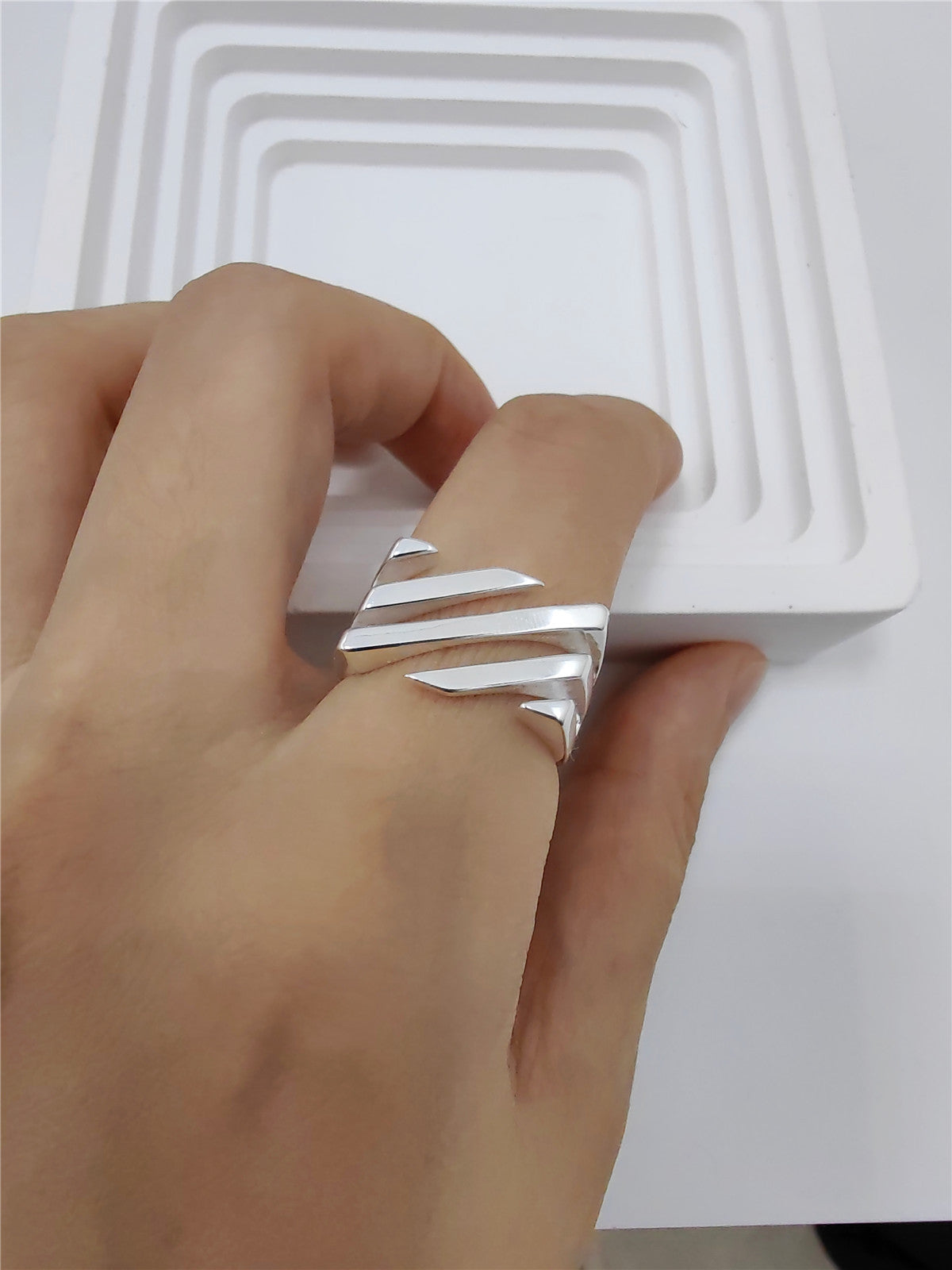 TWILL SQUARE SILVER925 RING-ツイル スクエア シルバー925 リング Mira Gemini