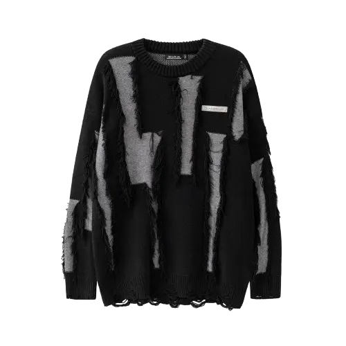 FRINGE COLOR-BLOCK KNIT-フリンジカラーブロックニット Mira Gemini