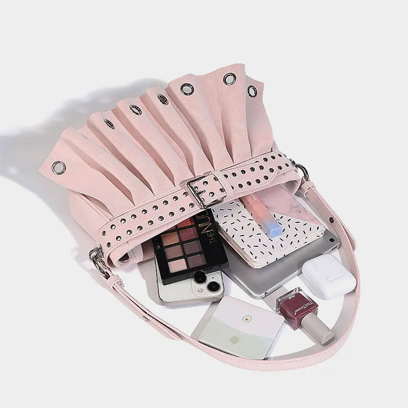 RIVET PLEATED STREET BAG - リベットプリーツ ストリート バッグ Mira Gemini