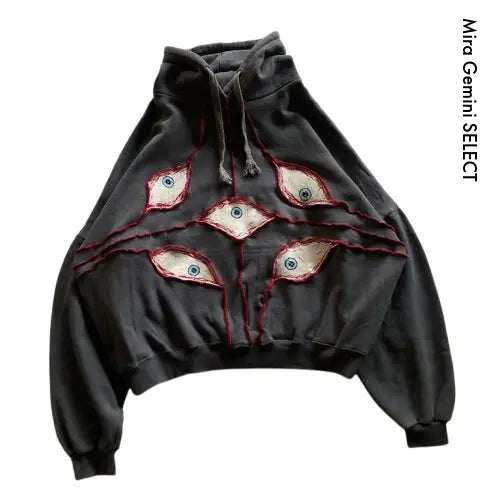EYE GRAPHIC CROPPED HOODIE-アイグラフィック クロップドフーディー Mira Gemini