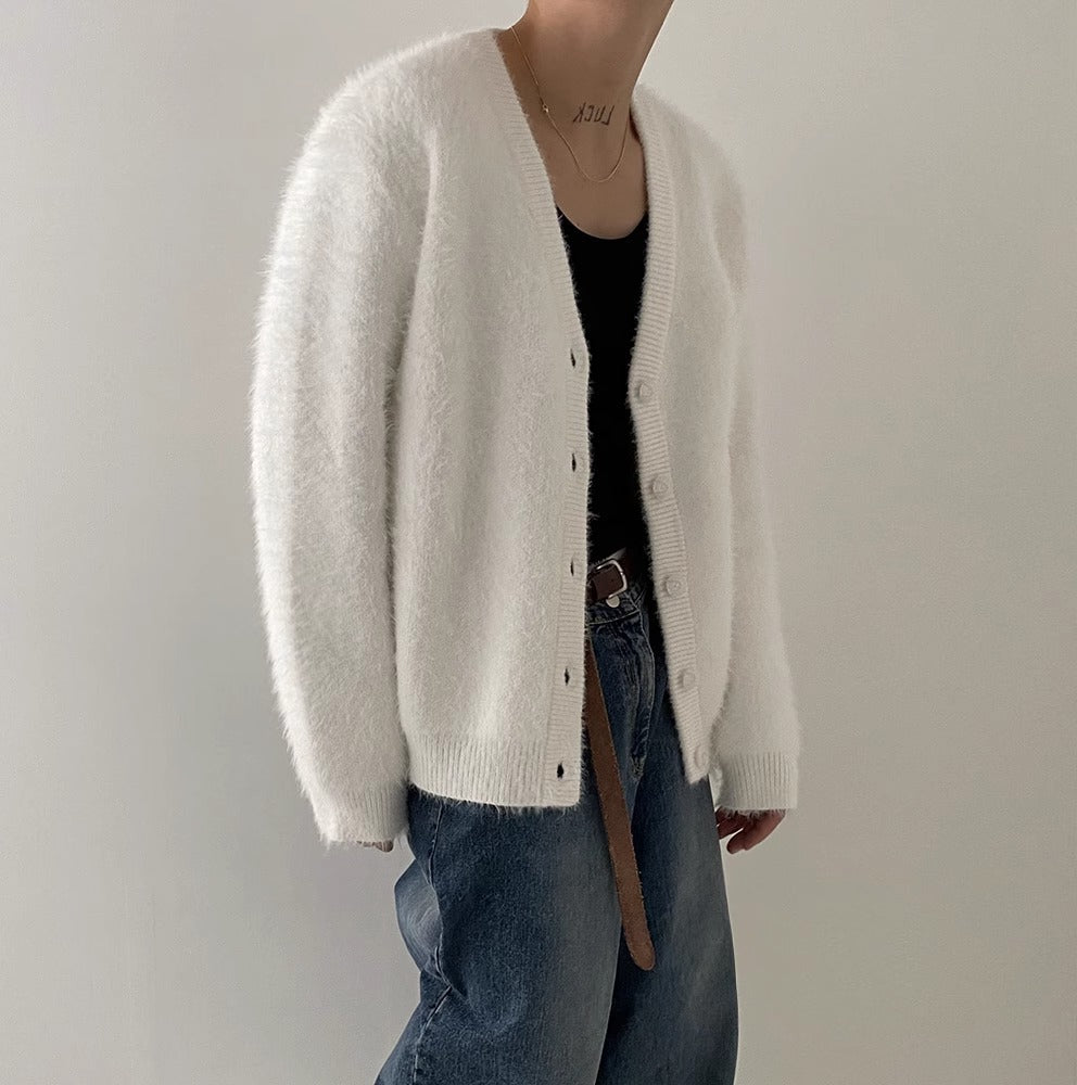 FAUX MINK V-NECK CARDIGAN(フェイクミンクVネックカーディガン)