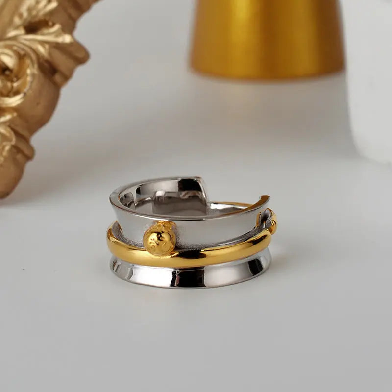 TWO-TONE OPEN RING Mira Gemini