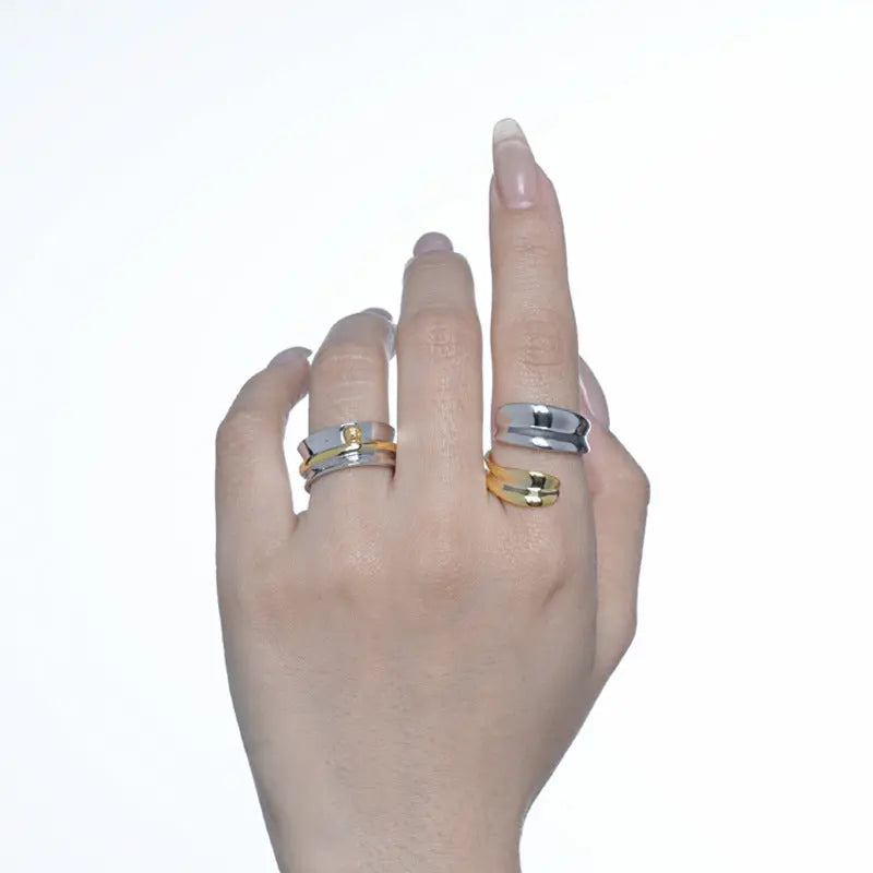 TWO-TONE OPEN RING Mira Gemini