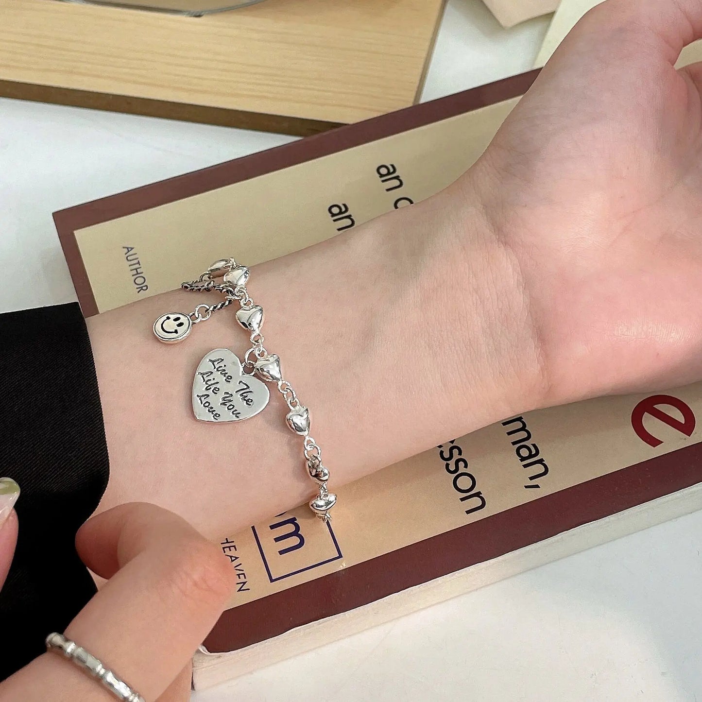 HEART CHARM SILVER BRACELET Mira Gemini