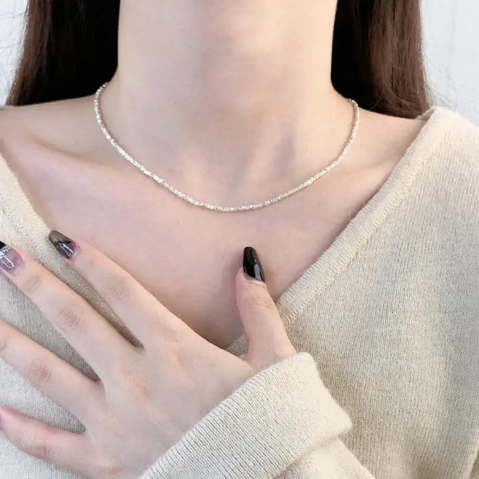 SQUARE SILVER NECKLACE Mira Gemini