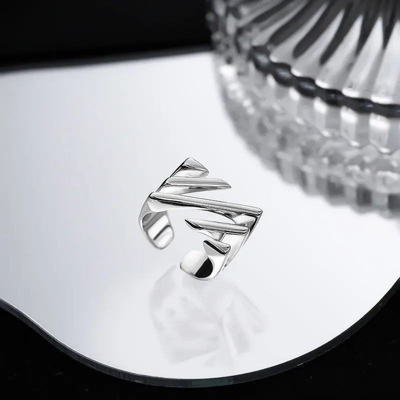 TWILL SQUARE SILVER RING Mira Gemini