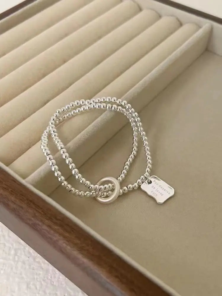 DOUBLE CHAIN SILVER BRACELET Mira Gemini
