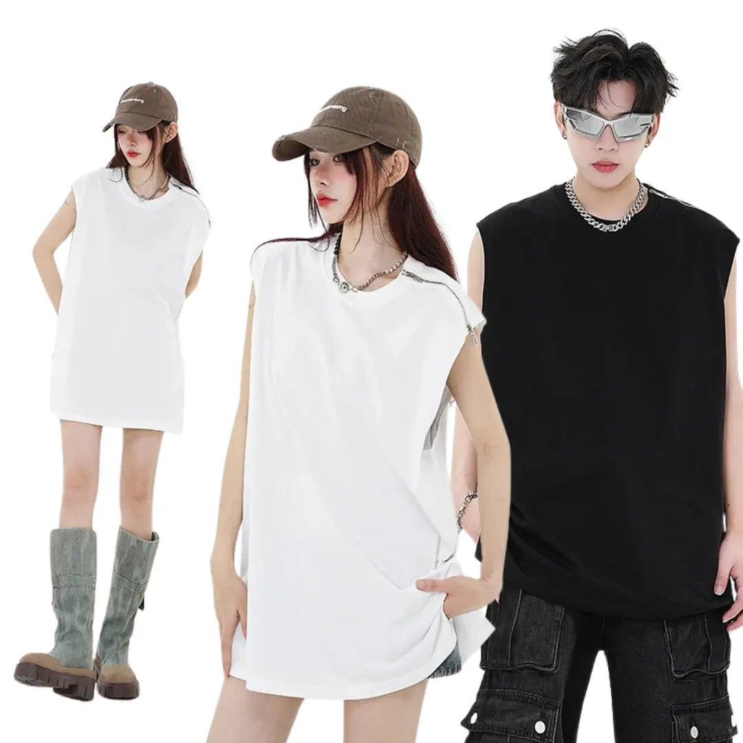 SLEEVELESS BASIC NO SLEEVE TEE