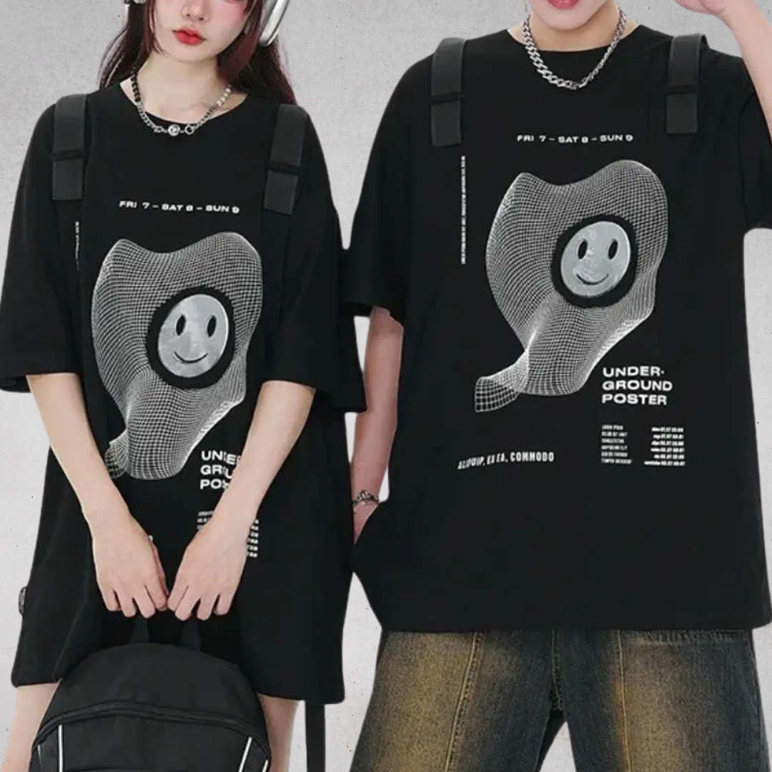 UNDERGROUND POSTER GRAPHIC TEE-アンダーグラウンドポスターグラフィックストリートTシャツ