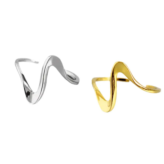 WAVE SILVER RING Mira Gemini