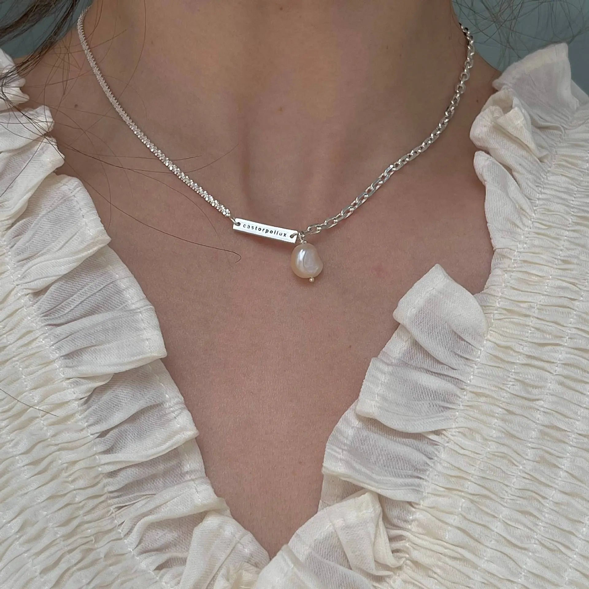 ELEGANT PEARL SILVER NECKLACE- Silver925 ネックレス Mira Gemini
