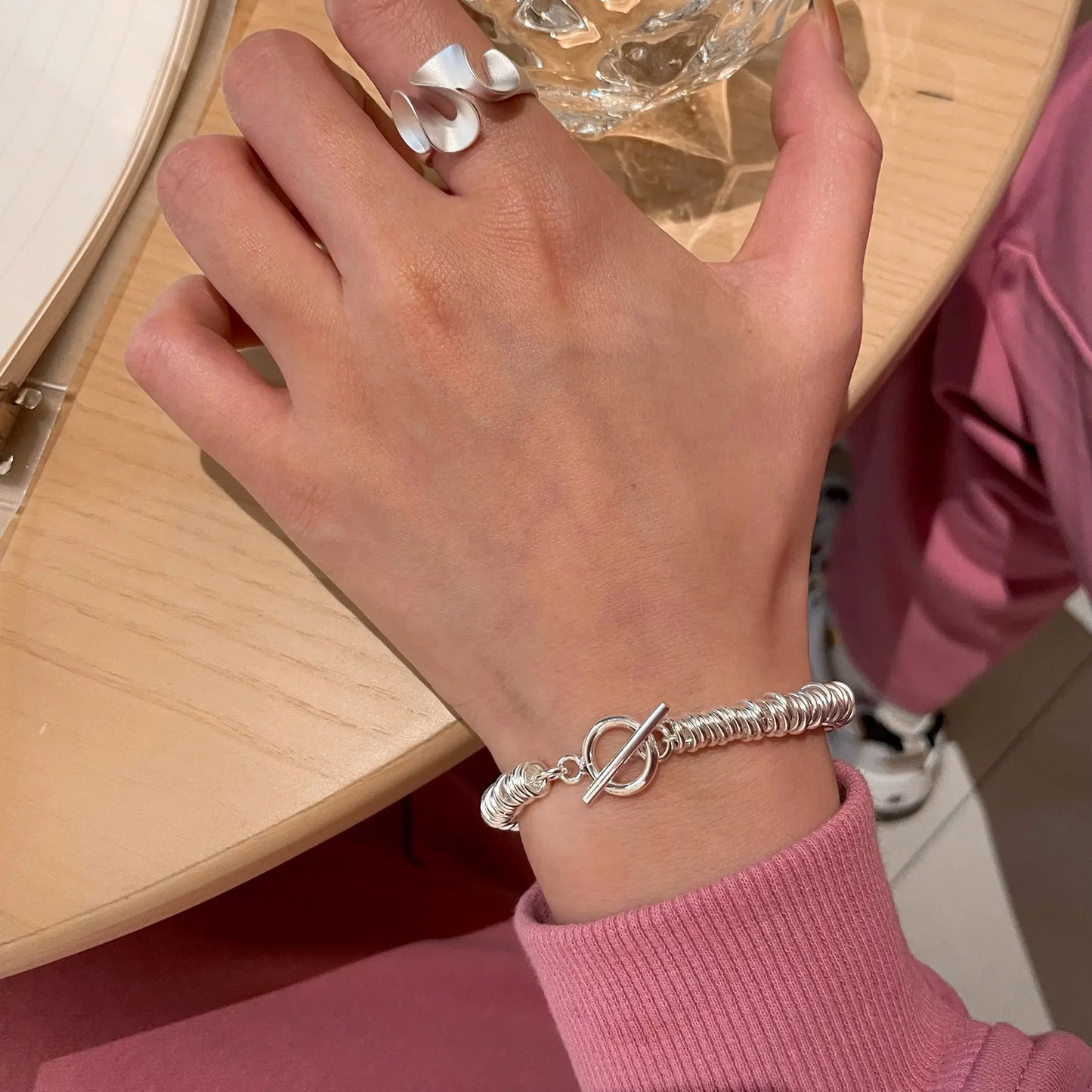 GEOMETRIC SILVER BRACELET Mira Gemini
