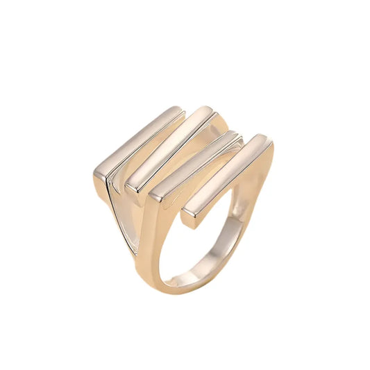 GEOMETRIC SILVER RING Mira Gemini