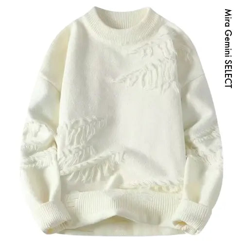 FRINGE DESIGN CREWNECK SWEATER-フリンジデザイン クルーネックセーター Mira Gemini