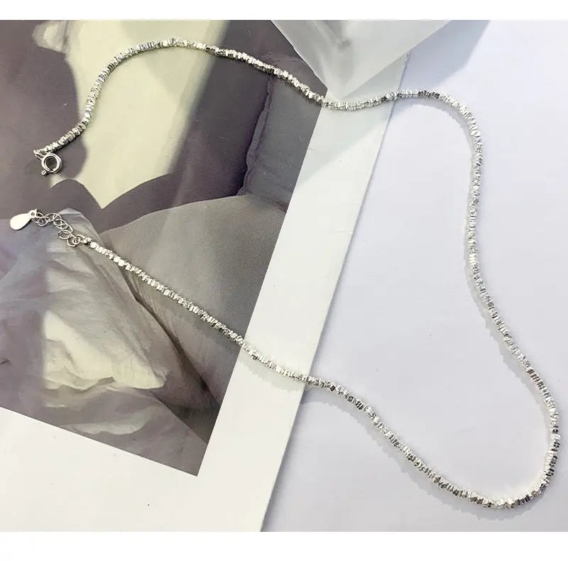 SQUARE SILVER NECKLACE Mira Gemini