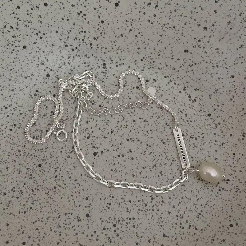 ELEGANT PEARL SILVER NECKLACE Mira Gemini